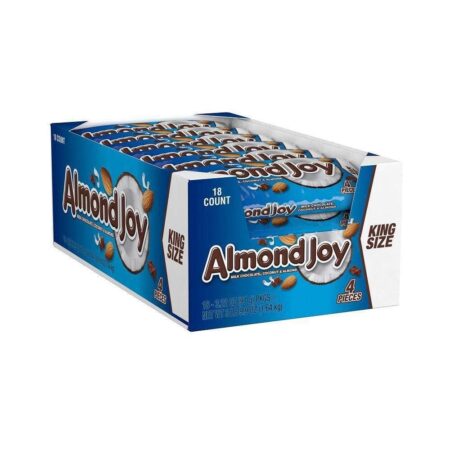 ALMOND JOY -Candy Bars Chocolate Coconut & Almond Treat Individually Wrapped King Size 3.22 oz Bar (18 Count) (King Size)