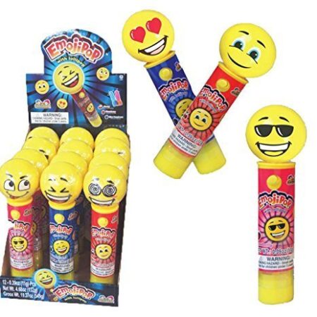 EMOJI Laser Pop Emoji Pop with Lollipops, 12 Count