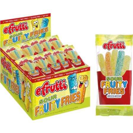 E.frutti Sour Fruity Fries Gummi Candy, 0.55-Ounce (Pack of 48)