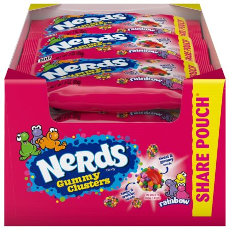 nerds candy gummy clusters raimbow share pouch 12ct