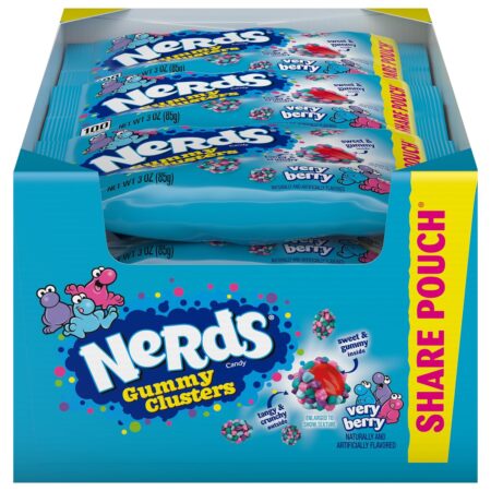 nerds candy gummy clusters very berry share pouch 12ct