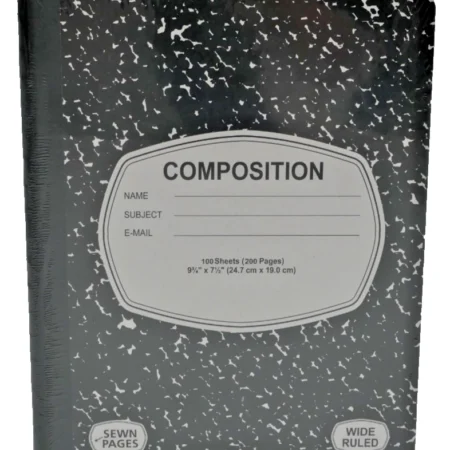 Composition Notebook Wide Ruled 100 Sheets 9.75x7.5 in Sewn Pages – 6 Pack