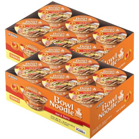 Paldo Bowl Noodel Soup HOT & SPICY Flavor 12ct 1032g