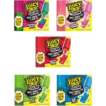 Juicy drop gum sweet bubble gum and sour gel 16ct