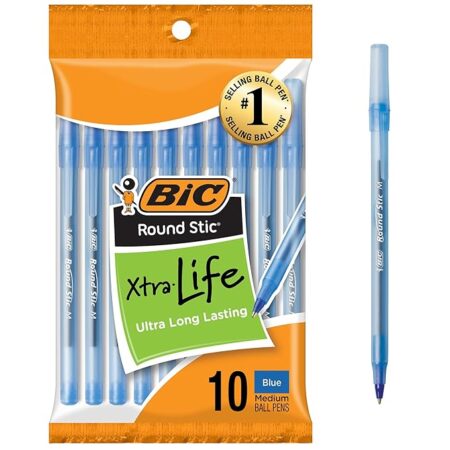 BIC round stic xtra life bolpen-black ink 10ct/pk