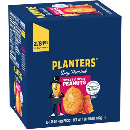 Planter sweet  &  spicy peanuts 18ct