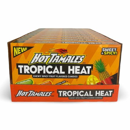 Hot Tamales Tropical Heat Candy Theater Boxes, 4.25 oz (Pack of 12) – Limited Edition New Flavor Mix (Fiery Lime, Mango Chili, Pineapple Picante)
