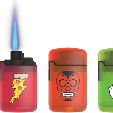 Zengaz Prefilled 3 Pack Cool Torch Lighters - Refillable Butane Lighter, Windproof Jet Flame, Rubberized Matte Finish, No Flint for Men & Women Plus Free 18ML Refill, Go with The Glow, 3-Count