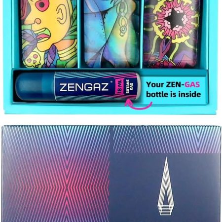 Zengaz Prefilled 3 Pack Cool Torch Lighters - Refillable Butane Lighter, Windproof Jet Flame, Rubberized Matte Finish, No Flint for Men & Women Plus Free 18ML Refill, It is Only a Dream, 3-Count