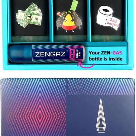 Zengaz Prefilled 3 Pack Cool Torch Lighters - Refillable Butane Lighter, Windproof Jet Flame, Rubberized Matte Finish, No Flint for Men & Women Plus Free 18ML Refill, Carefree Hustler, 3-Count