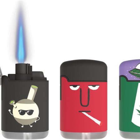 Zengaz Prefilled 3 Pack Cool Torch Lighters - Refillable Butane Lighter, Windproof Jet Flame, Rubberized Matte Finish, No Flint for Men & Women Plus Free 18ML Refill Take Me to Your Dealer, 3-Count